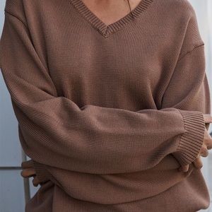REPOST: adidas vintage brown v neck sweater